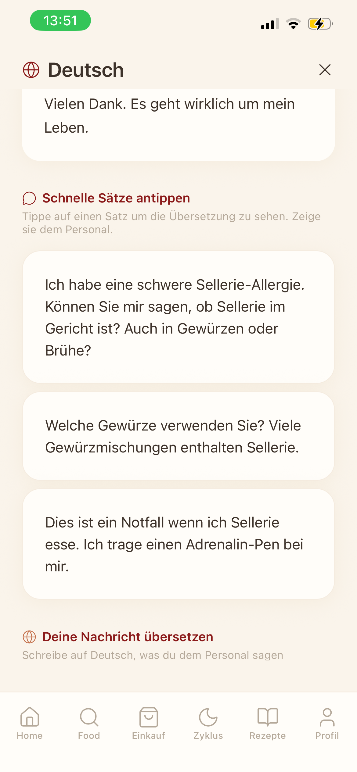 Sprache wählen